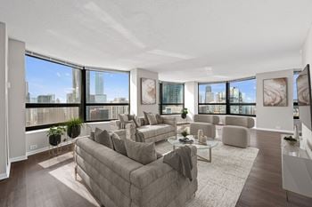 Spacious Living Area at North Harbor Tower in Chicago, IL